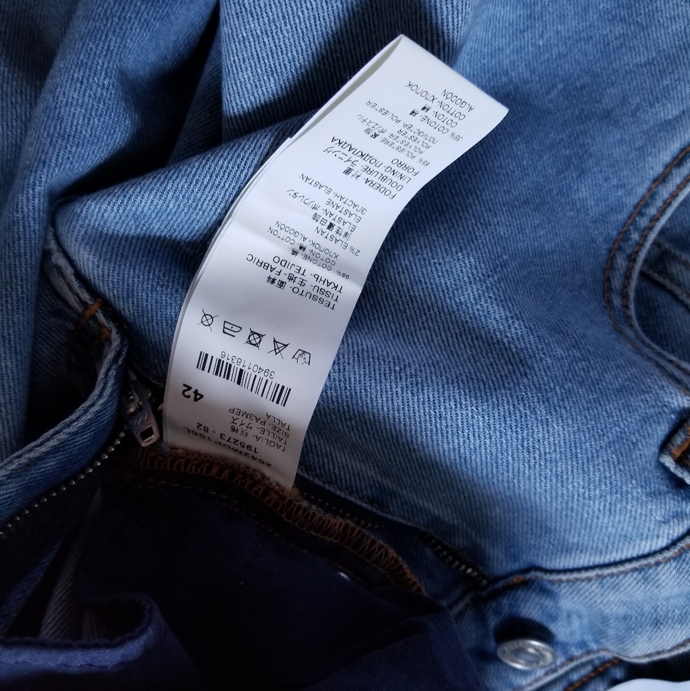 MSGM Straight Leg Cropped Denim Pants Size 42 US 6 Mid Wash Blue - Picture 7 of 9
